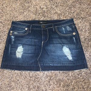 Ymi jeans distressed denim skirt